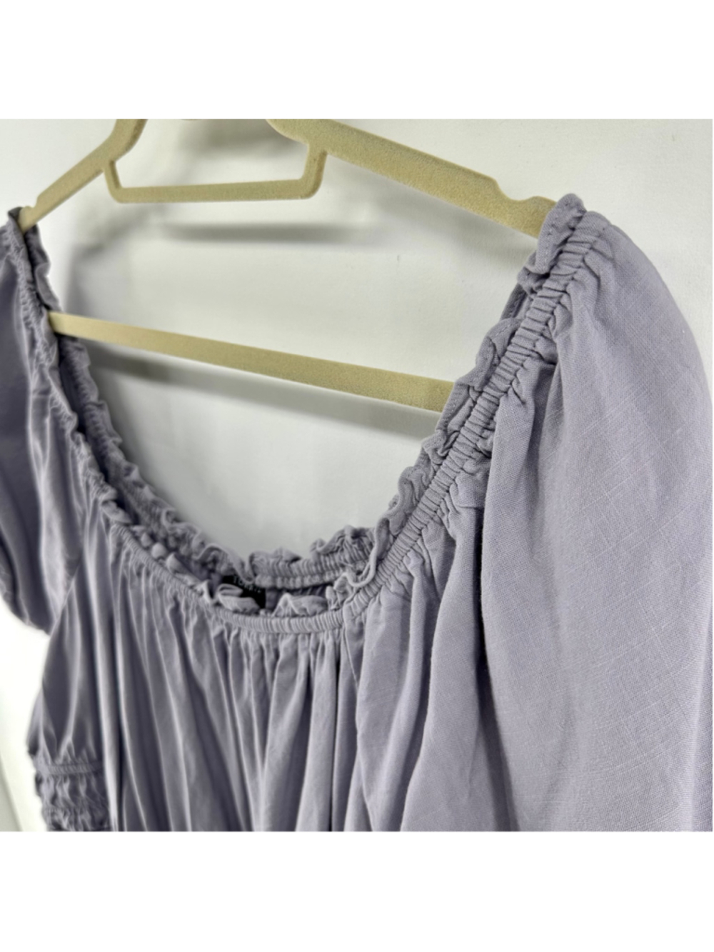 TORRID Lavender WOMENS Plus Size 5X Square Neck Peplum BOHO PEASANT TOP Purple - Picture 5 of 10